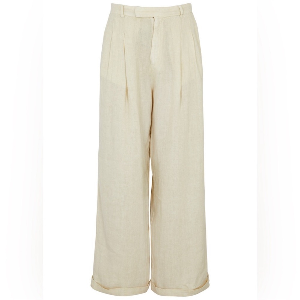 FREE PEOPLE LINEN WIDE LEG PANTS